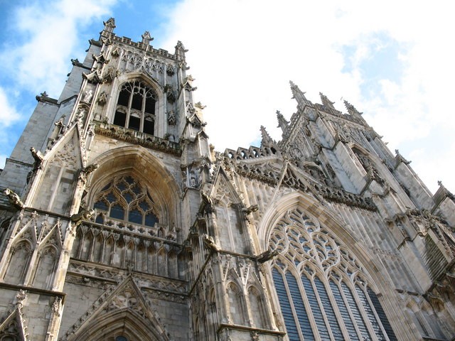 The west front of York Minster, photographed from below