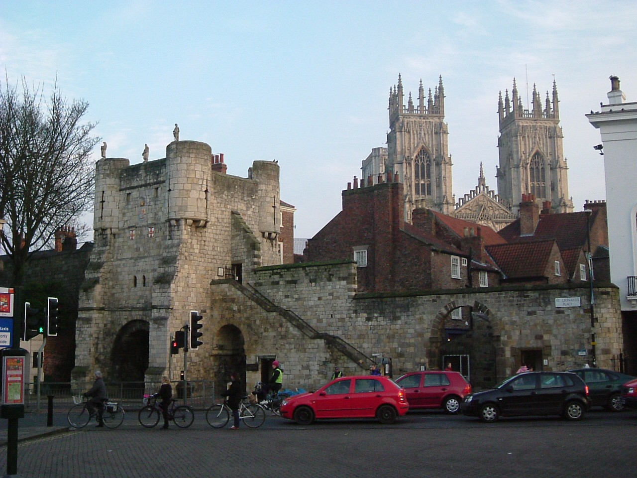 Bootham Bar in York, with the towers of York Minster behind it